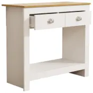 VCM NORDIC Balusa S byrå, m. 1 hylla och 2 lådor - vitt/naturligt trä