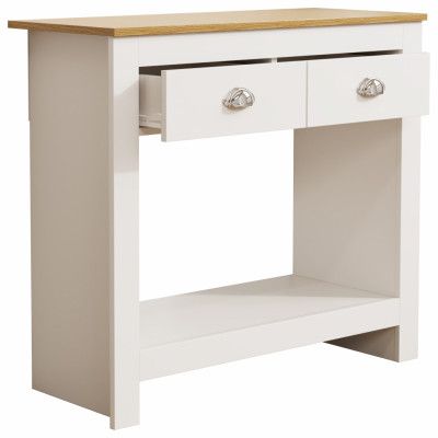 VCM NORDIC Balusa S byrå, m. 1 hylla och 2 lådor - vitt/naturligt trä