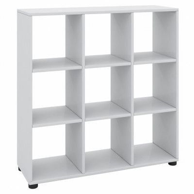 VCM NORDIC Benas-3x3 bokhylla, med 6 hyllor - vitt trä