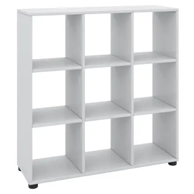 VCM NORDIC Benas-3x3 bokhylla, med 6 hyllor - vitt trä