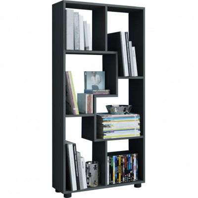 VCM NORDIC Blina bokhylla, med 6 fack - svart trä
