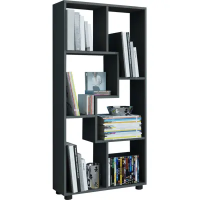 VCM NORDIC Blina bokhylla, med 6 fack - svart trä