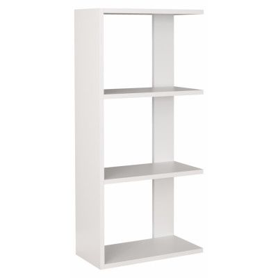 VCM NORDIC Bralis L bokhylla, m. 2 hyllor - vitt trä