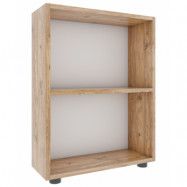 VCM NORDIC Bulas 2-rums bokhylla, m. 1 hylla - vit och naturligt trä