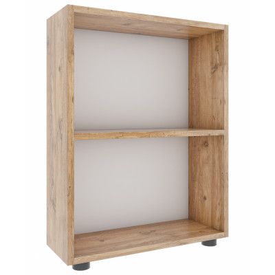 VCM NORDIC Bulas 2-rums bokhylla, m. 1 hylla - vit och naturligt trä