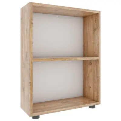 VCM NORDIC Bulas 2-rums bokhylla, m. 1 hylla - vit och naturligt trä