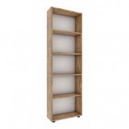 VCM NORDIC Bulas 5-rums bokhylla, m. 4 hyllor - vitt och naturligt trä