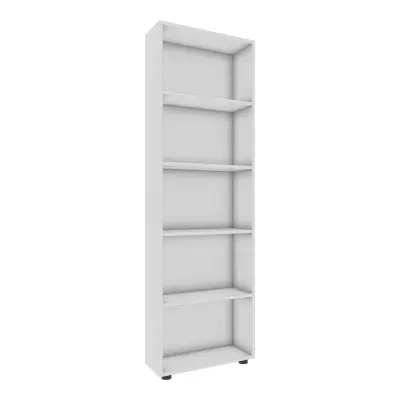 VCM NORDIC Bulas 5-rums bokhylla, m. 4 hyllor - vitt trä