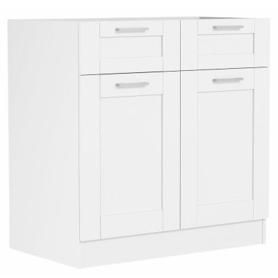 VCM NORDIC Colura köksunderskåp, m. 2 dörrar, 1 låda, 1 hylla - vitt trä (B:80)