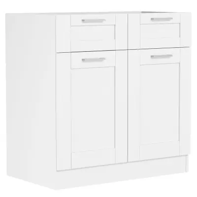 VCM NORDIC Colura köksunderskåp, m. 2 dörrar, 1 låda, 1 hylla - vitt trä (B:80)