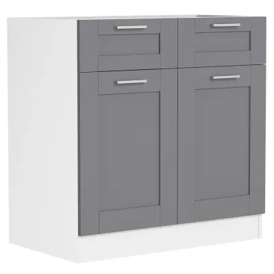VCM NORDIC Colura köksunderskåp, med 2 luckor, 1 låda, 1 hylla - antracitgrå/vit trä (B:80)