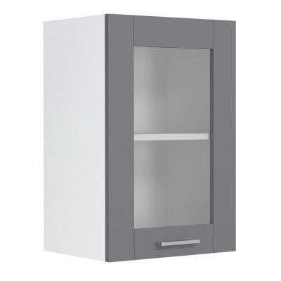 VCM NORDIC Colura köksväggskåp, m. 1 glasdörr, 1 hylla - antracitgrå/vit trä (B:40)