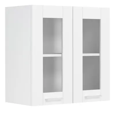 VCM NORDIC Colura köksväggskåp, m. 2 glasdörrar, 1 hylla - vitt trä (B:80)