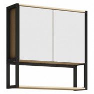 VCM NORDIC Edino badrumsskåp, m. spegel, 2 dörrar, 1 hylla - naturligt trä