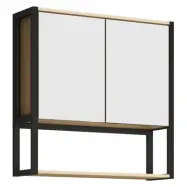 VCM NORDIC Edino badrumsskåp, m. spegel, 2 dörrar, 1 hylla - naturligt trä