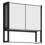 VCM NORDIC Edino badrumsskåp, m. spegel, 2 dörrar, 1 hylla - vitt trä