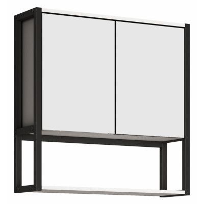 VCM NORDIC Edino badrumsskåp, m. spegel, 2 dörrar, 1 hylla - vitt trä