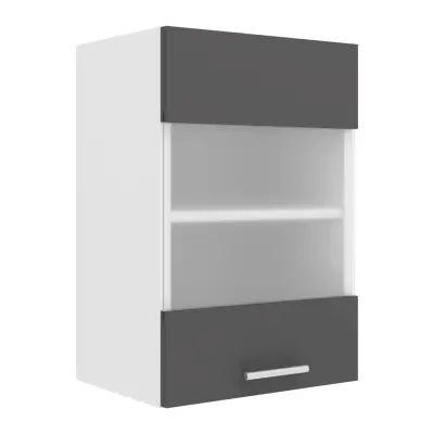 VCM NORDIC Esilo 1 köksväggskåp, m. 1 glasdörr och 1 hylla - vitt och antracitgrått trä