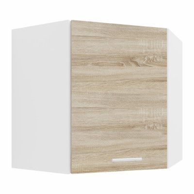 VCM NORDIC Esilo 57 kökshörnskåp, m. 1 dörr och 1 hylla - vit och naturligt trä