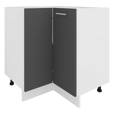 VCM NORDIC Esilo kökshörnskåp, m. 1 dörr och 1 hylla - vit och antracitgrå trä