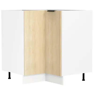 VCM NORDIC Fasola kökshörnunderskåp, m. 1 dörr, 1 hylla - naturligt/vitt trä