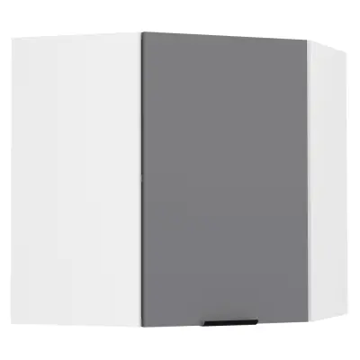 VCM NORDIC Fasola kökshörnväggskåp, m. 1 dörr och 1 hylla - antracitgrå/vit trä (B:57)