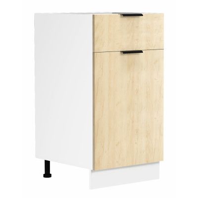 VCM NORDIC Fasola köksunderskåp, m. 1 dörr, 1 låda, 1 hylla - naturligt/vitt trä (B:40)