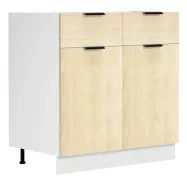 VCM NORDIC Fasola köksunderskåp, m. 2 dörrar, 1 låda, 1 hylla - naturligt/vitt trä (B:80)