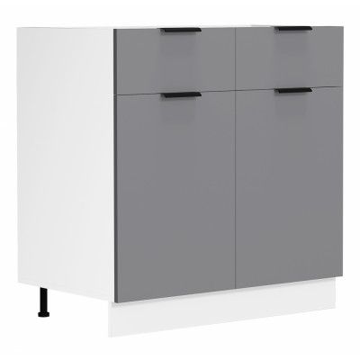 VCM NORDIC Fasola köksunderskåp, m. 2 luckor, 1 låda, 1 hylla - antracitgrått/vitt trä (B:80)