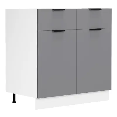 VCM NORDIC Fasola köksunderskåp, m. 2 luckor, 1 låda, 1 hylla - antracitgrått/vitt trä (B:80)