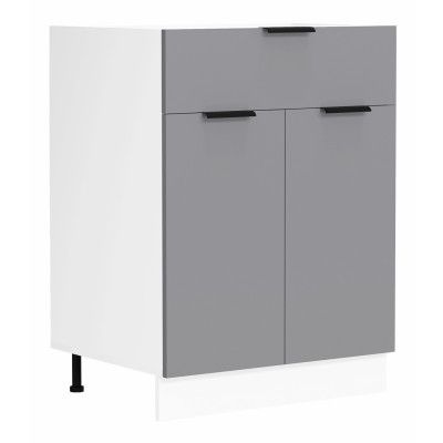 VCM NORDIC Fasola köksunderskåp, m. 2 luckor, 1 låda, 1 hylla - antracitgrå/vit trä (B:60)