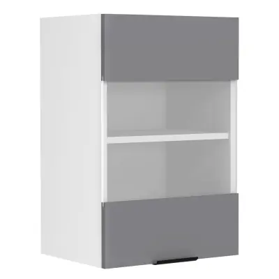 VCM NORDIC Fasola köksväggskåp, m. 1 glasdörr och 1 hylla - antracitgrå/vit trä (B:40)