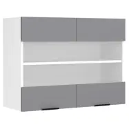 VCM NORDIC Fasola köksväggskåp, m. 2 glasdörrar och 1 hylla - antracitgrå/vit trä (B:80)