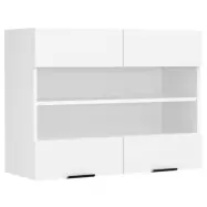 VCM NORDIC Fasola köksväggskåp, m. 2 glasdörrar och 1 hylla - vitt trä (B:80)