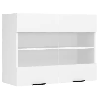 VCM NORDIC Fasola köksväggskåp, m. 2 glasdörrar och 1 hylla - vitt trä (B:80)