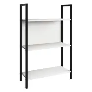 VCM NORDIC Flakos kontorshylla, m. 3 hyllor - vitt trä och metall