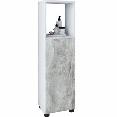 VCM NORDIC Flandu högskåp, med 1 dörr och 1 hylla - grå melamin