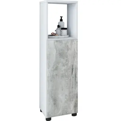 VCM NORDIC Flandu högskåp, med 1 dörr och 1 hylla - grå melamin