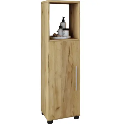 VCM NORDIC Flandu högskåp, med 1 dörr och 1 hylla - naturlig melamin