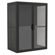 VCM NORDIC Flokas M väggskåp, w. 2 dörrar och 1 hylla - glas och svart stål