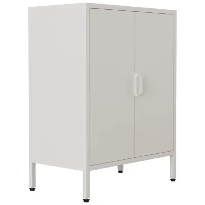 VCM NORDIC Flokas S skåp, m. 2 dörrar och 1 hylla - vit stål