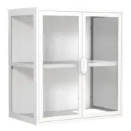 VCM NORDIC Flokas S väggskåp, m. 2 dörrar och 1 hylla - glas och vitt stål