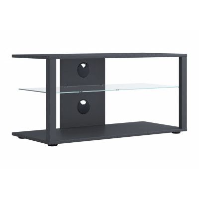 VCM NORDIC Folas L Hi-fi och TV-bord, m. 1 glashylla - svart trä