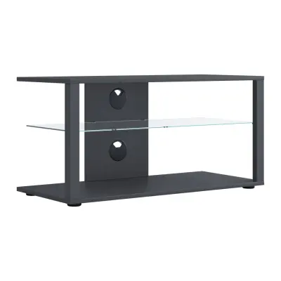 VCM NORDIC Folas L Hi-fi och TV-bord, m. 1 glashylla - svart trä