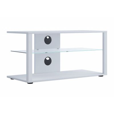 VCM NORDIC Folas L Hi-fi och TV-bord, m. 1 glashylla - vitt trä (90x41)