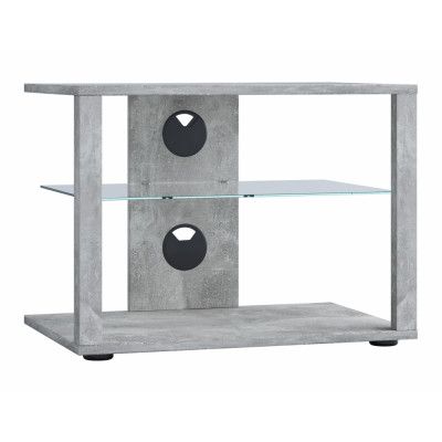 VCM NORDIC Folas M Hi-fi och TV-bord, m. 1 glashylla - grått trä