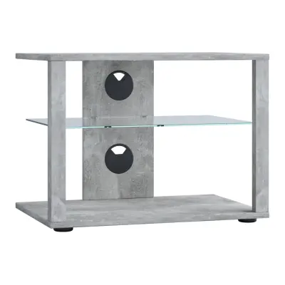 VCM NORDIC Folas M Hi-fi och TV-bord, m. 1 glashylla - grått trä