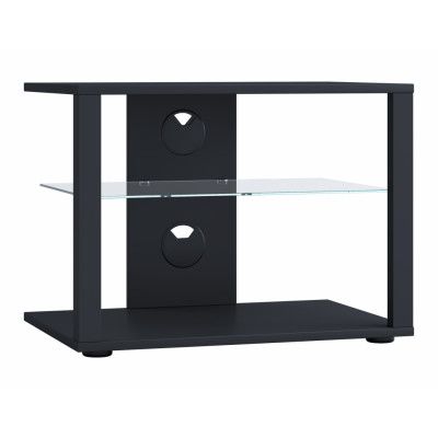 VCM NORDIC Folas M Hi-fi och TV-bord, m. 1 glashylla - svart trä