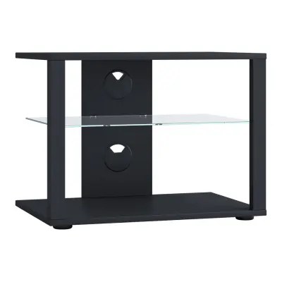 VCM NORDIC Folas M Hi-fi och TV-bord, m. 1 glashylla - svart trä