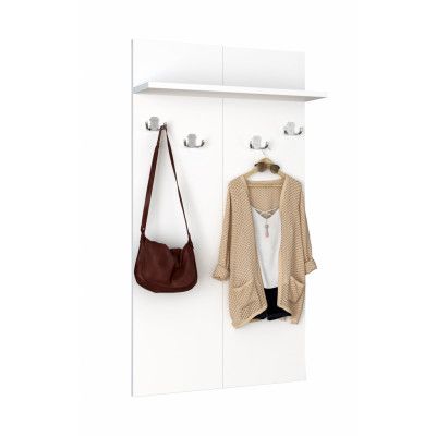 VCM NORDIC Gados XS klädhängare, w. 4 dubbla krokar, 1 hylla - vitt trä